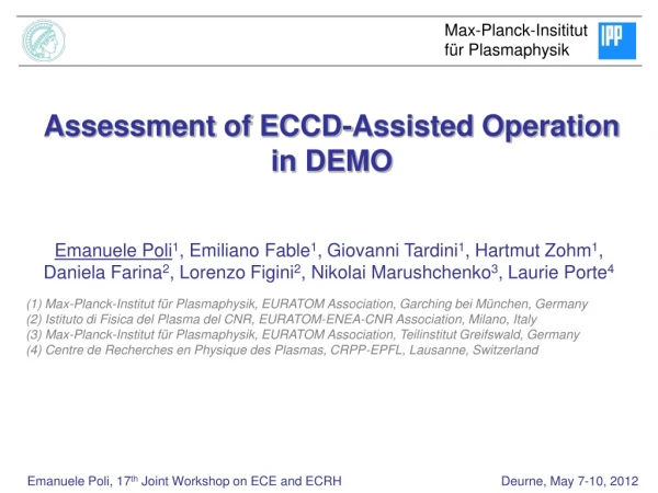 Assessment of ECCD-Assisted Operation  in DEMO