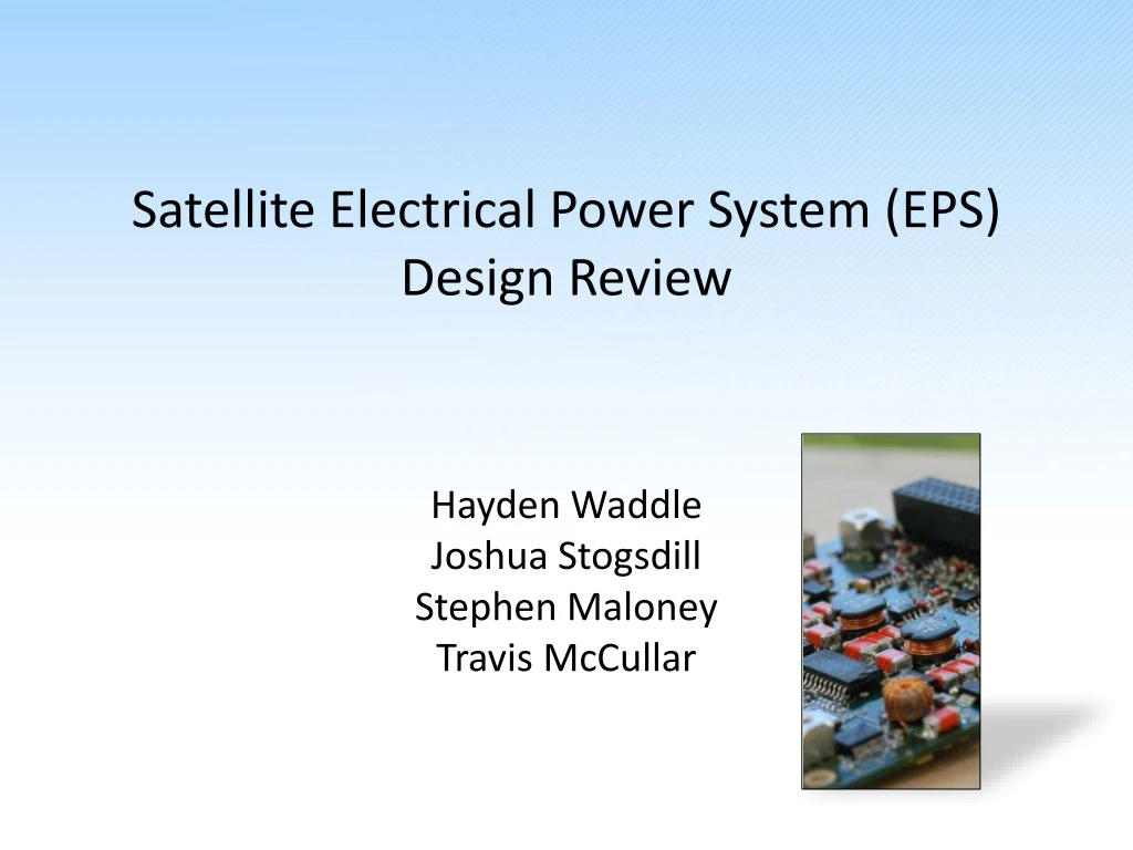 satellite electrical power system eps design review