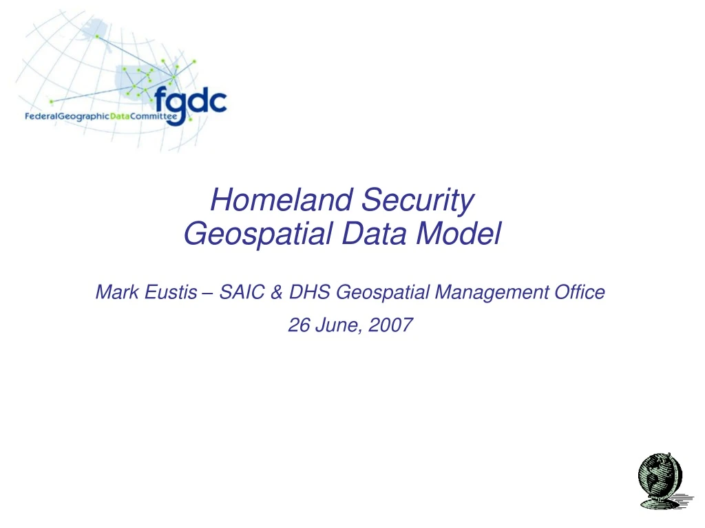 homeland security geospatial data model