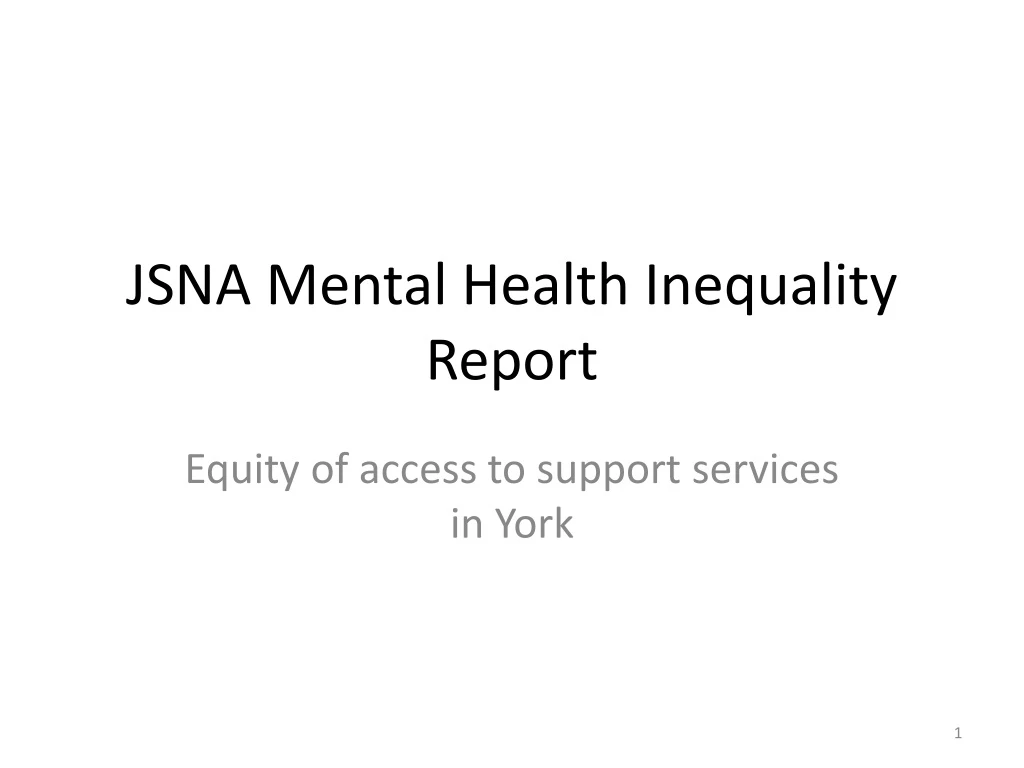 jsna mental health inequality report