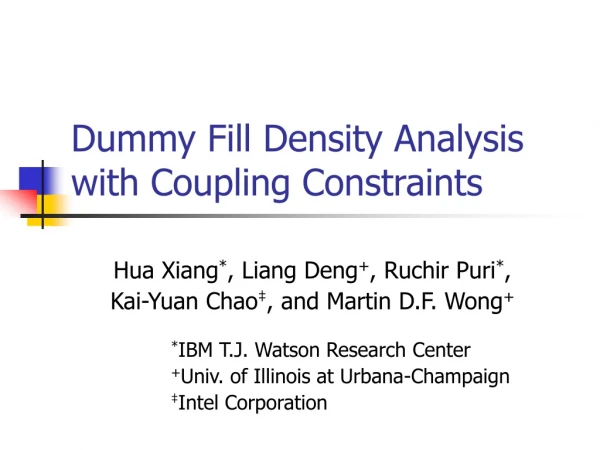 Dummy Fill Density Analysis with Coupling Constraints