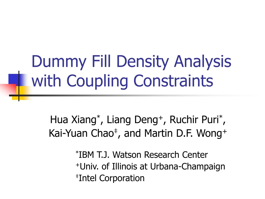 dummy fill density analysis with coupling constraints