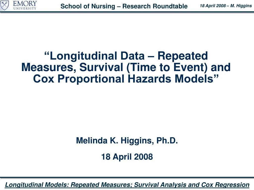longitudinal data repeated measures survival time to event and cox proportional hazards models