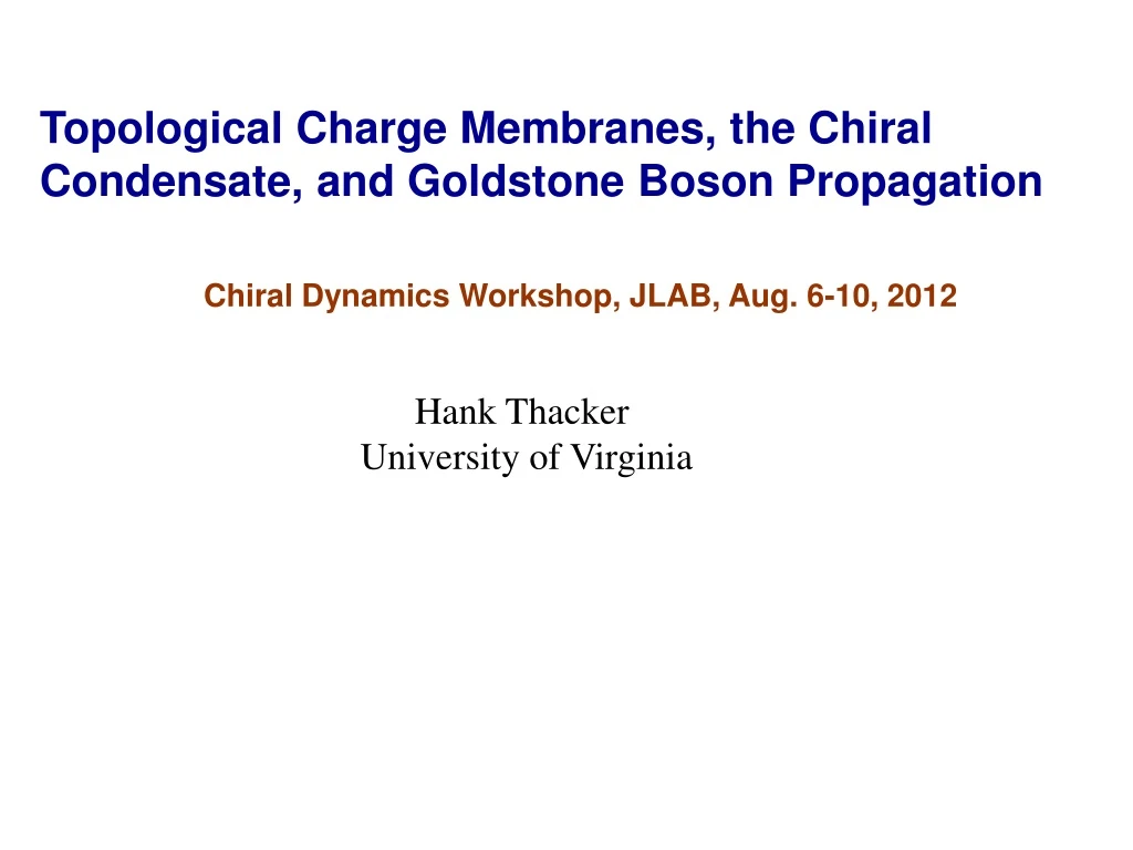 topological charge membranes the chiral