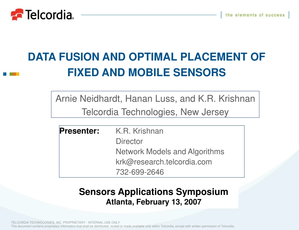 data fusion and optimal placement of fixed and mobile sensors