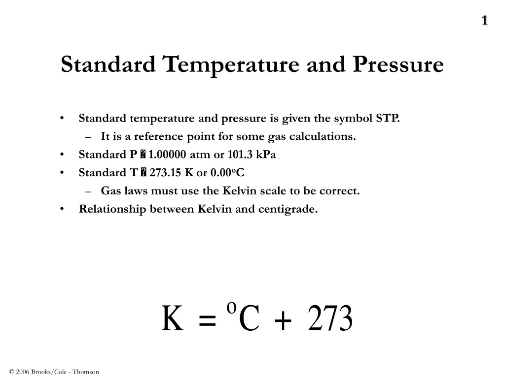 standard temperature and pressure