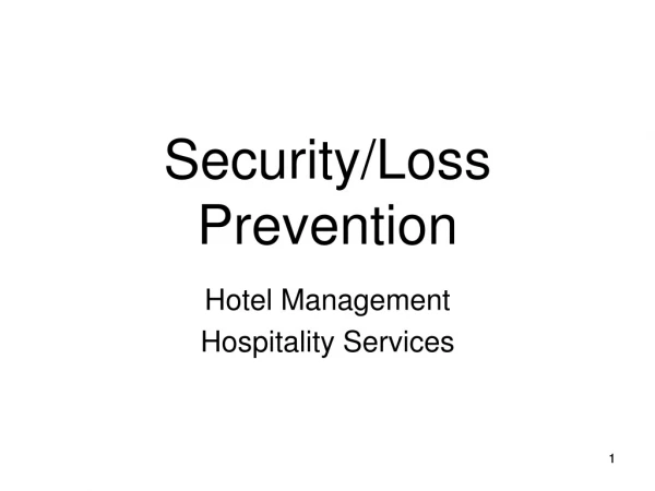 Security/Loss Prevention