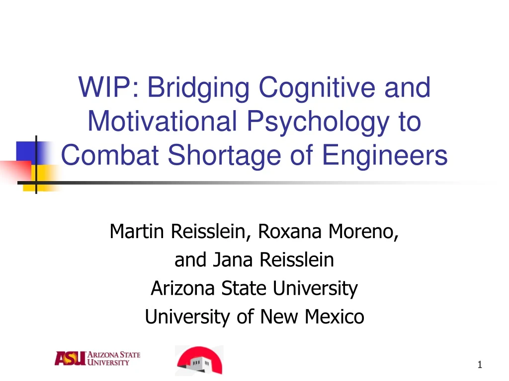 wip bridging cognitive and motivational psychology to combat shortage of engineers