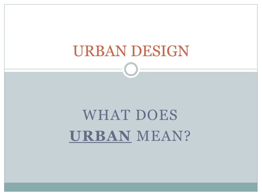 urban design