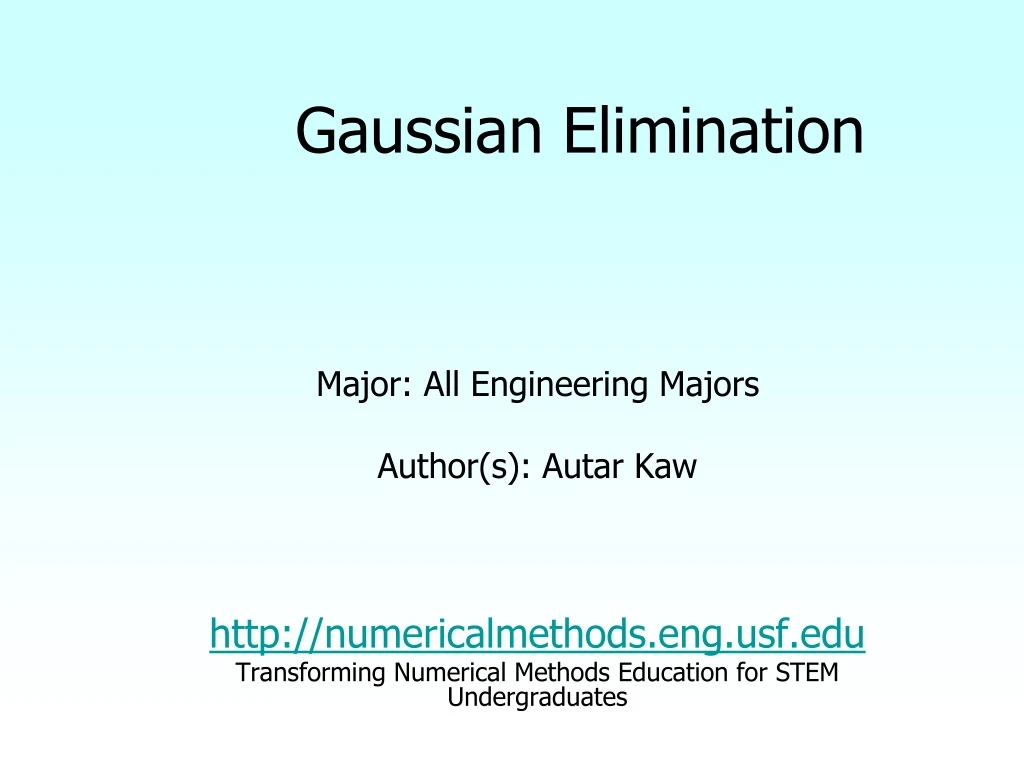 gaussian elimination