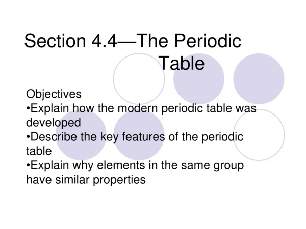 Section 4.4—The Periodic                      Table
