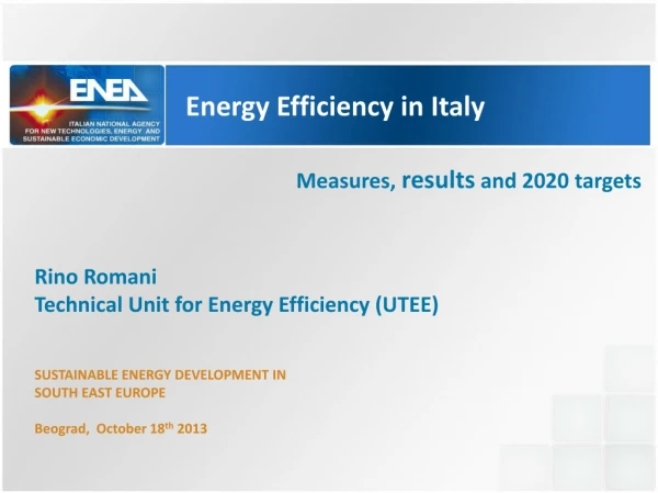 Energy  Efficiency  in  Italy