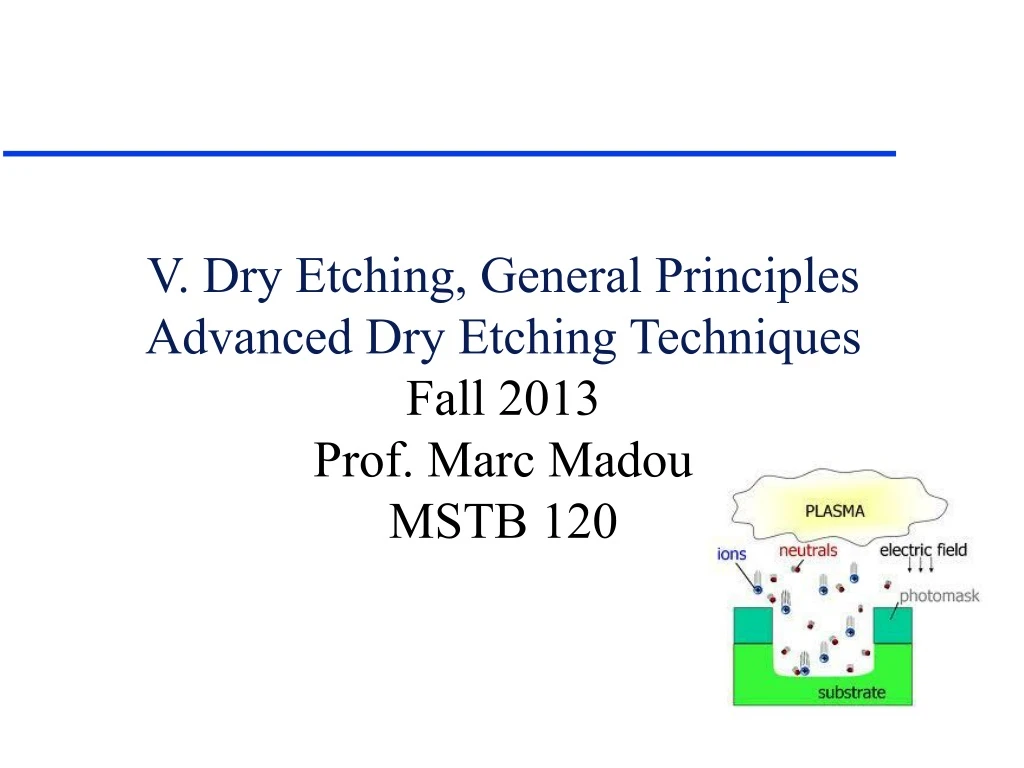 v dry etching general principles advanced