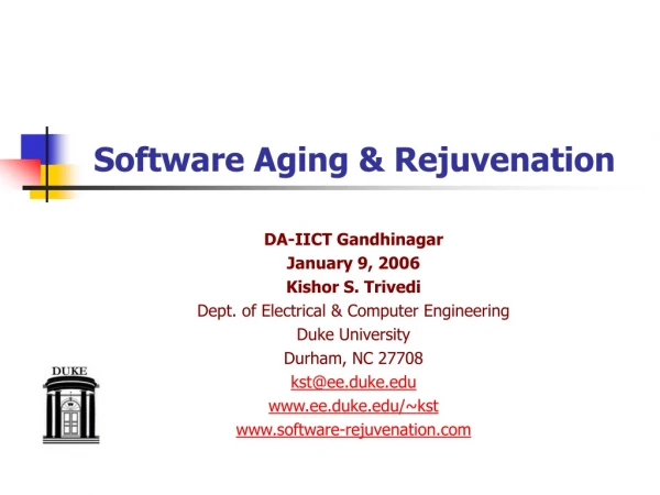 Software Aging &amp; Rejuvenation