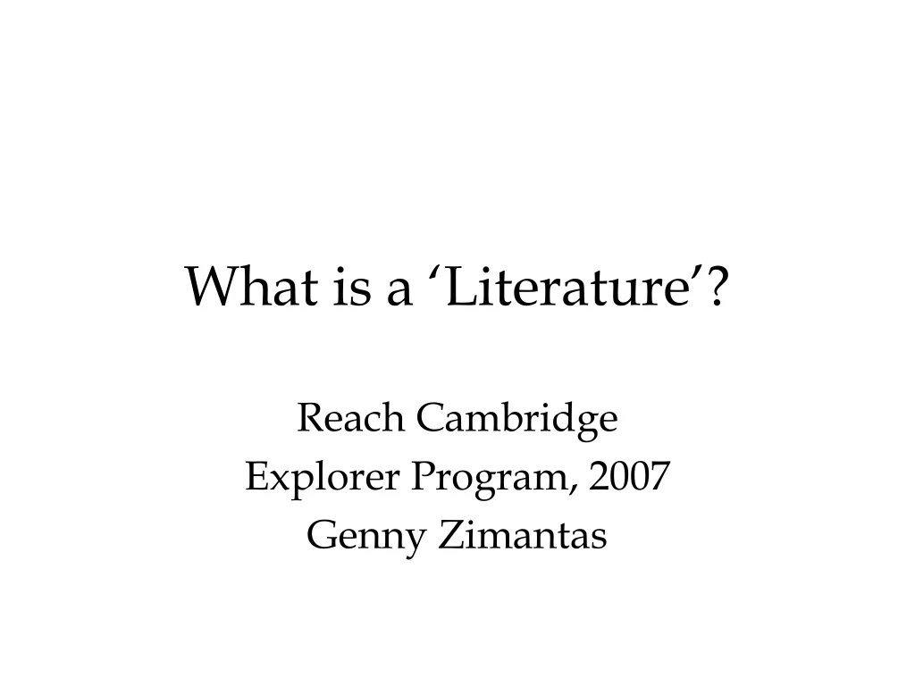 what is a literature