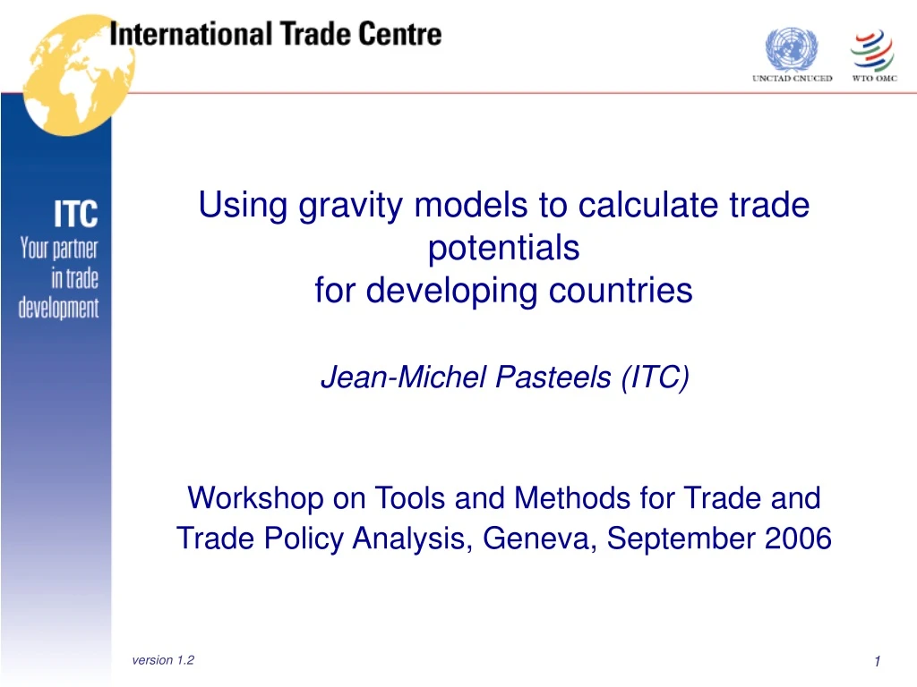 using gravity models to calculate trade