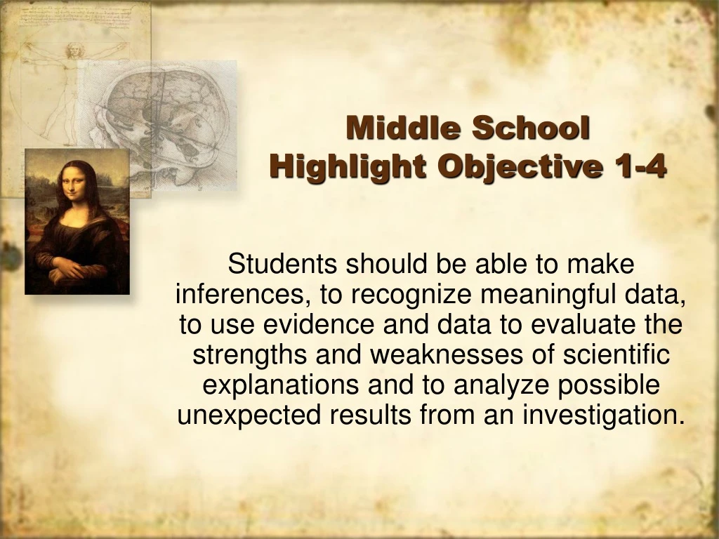 middle school highlight objective 1 4