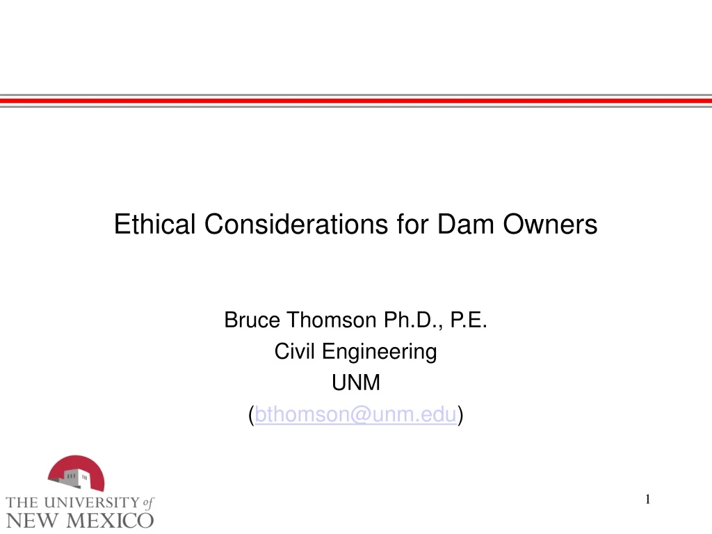 ethical considerations for dam owners