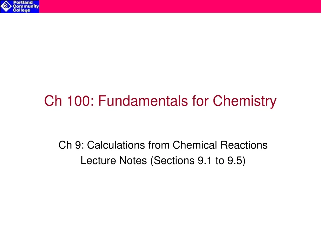 ch 100 fundamentals for chemistry