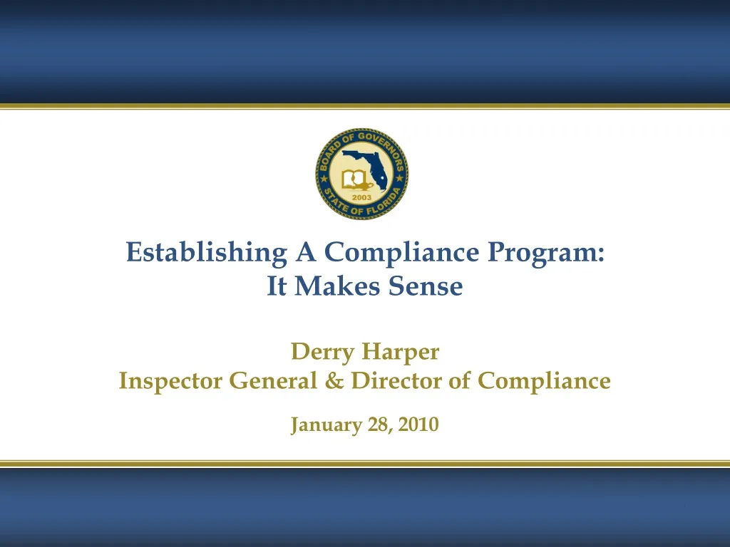 establishing a compliance program it makes sense