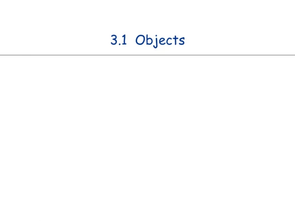 3.1  Objects
