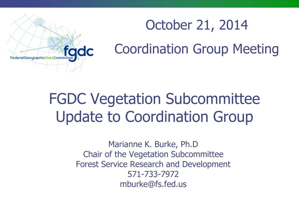 fgdc vegetation subcommittee update to coordination group