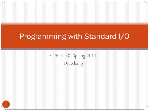 Programming with Standard I/O
