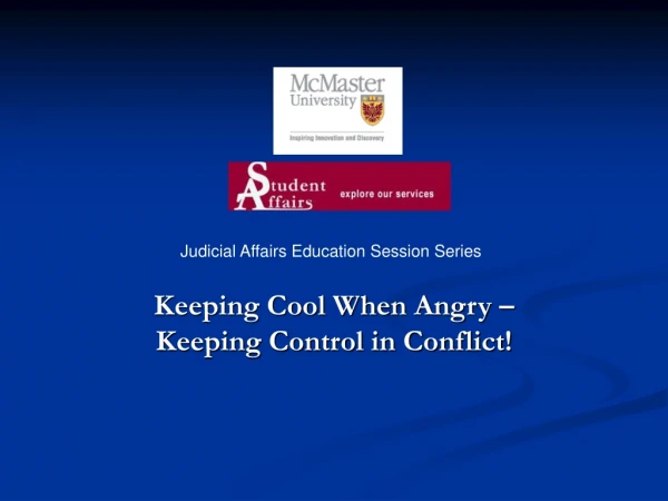 Keeping Cool When Angry – Keeping Control in Conflict!