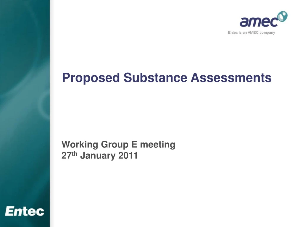 proposed substance assessments