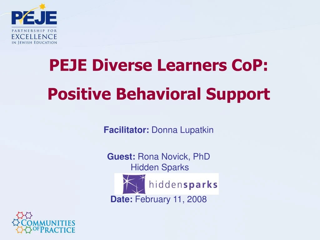 peje diverse learners cop positive behavioral