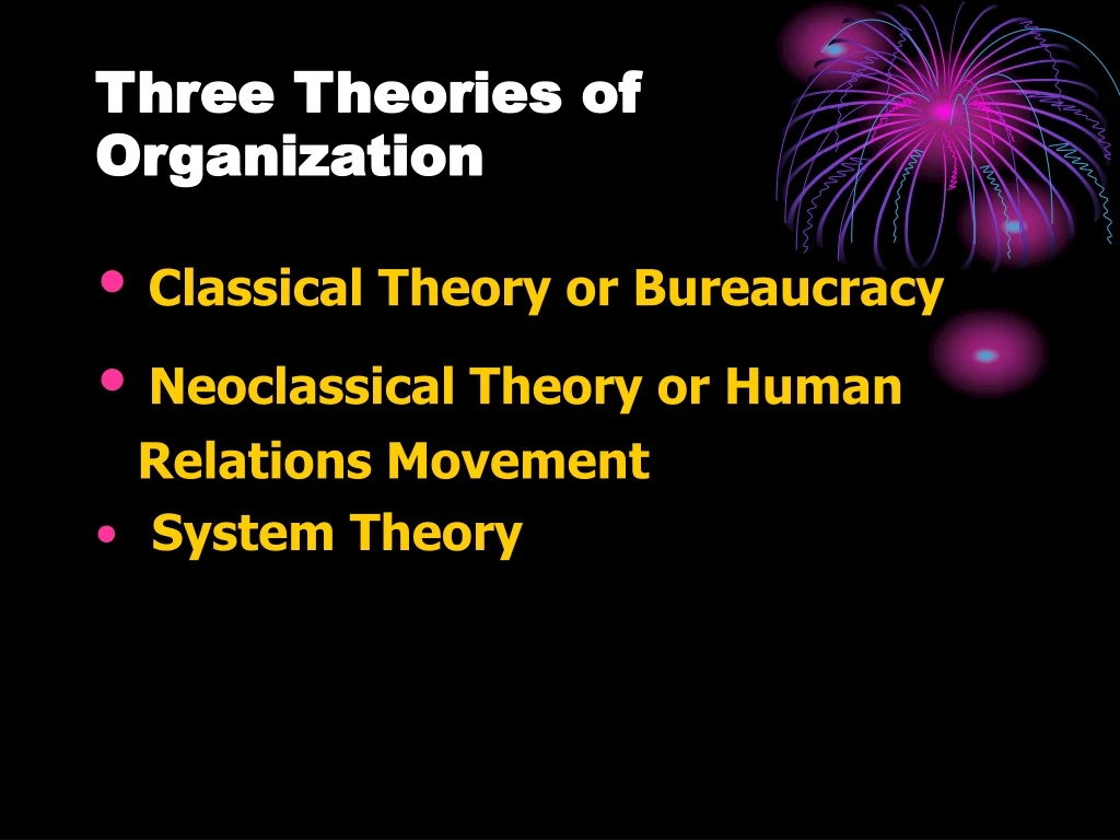 three theories of organization