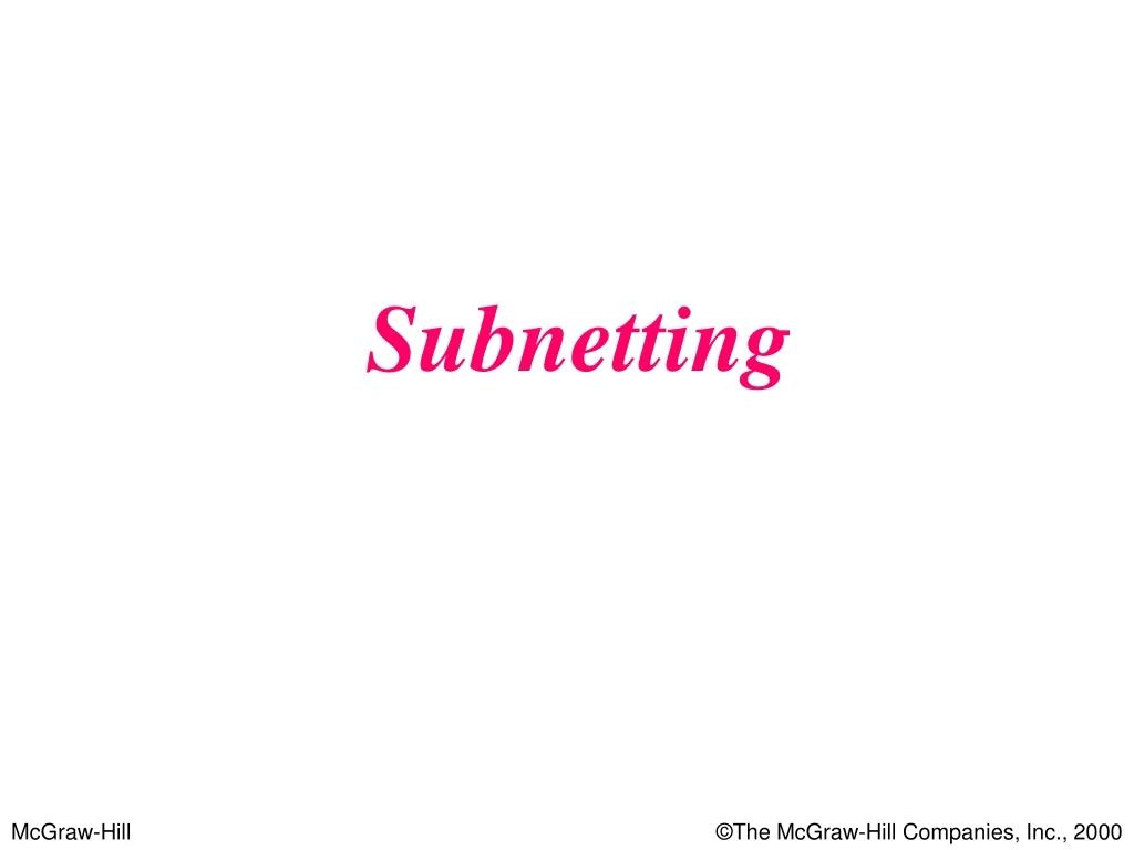 subnetting