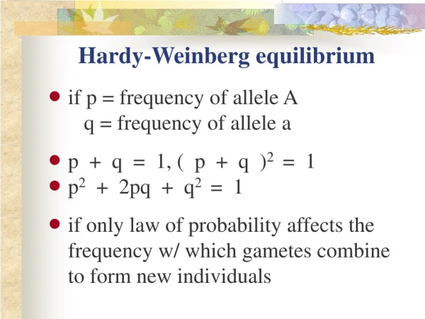 Hardy-Weinberg equilibrium