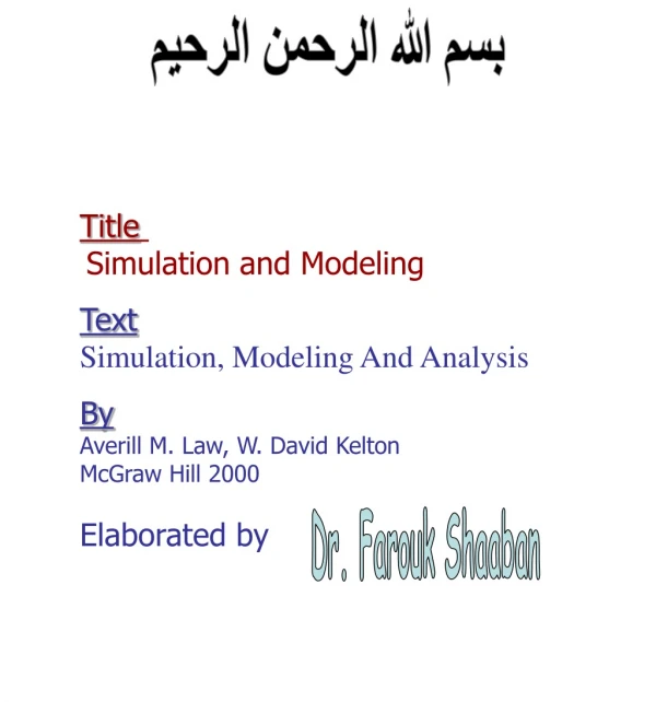 Title Simulation and Modeling Text Simulation, Modeling And Analysis By