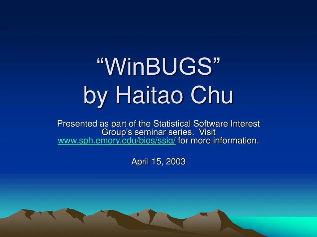 winbugs by haitao chu
