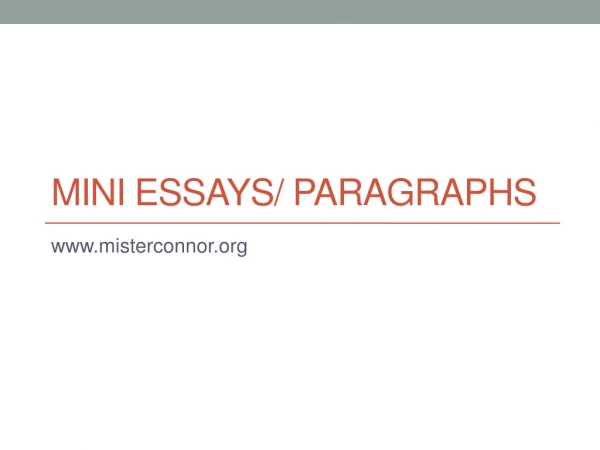 Mini Essays/ Paragraphs