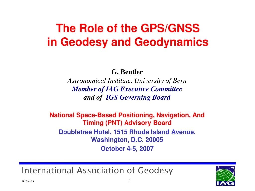 the role of the gps gnss in geodesy and geodynamics