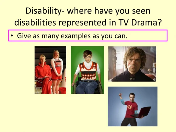 Disability- where have you seen disabilities represented in TV Drama?