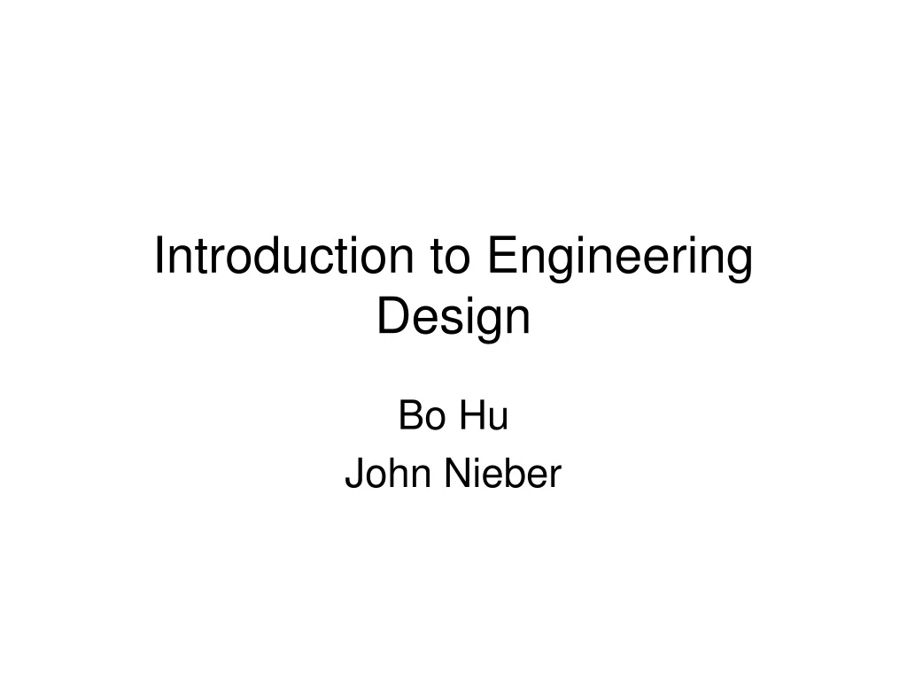 introduction to engineering design