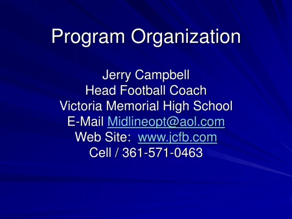 Program Organization