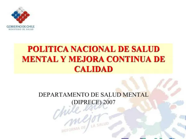 POLITICA NACIONAL DE SALUD MENTAL Y MEJORA CONTINUA DE CALIDAD