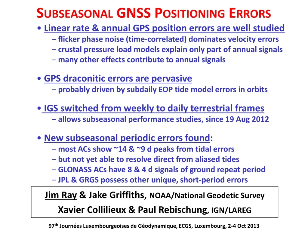 subseasonal gnss positioning errors