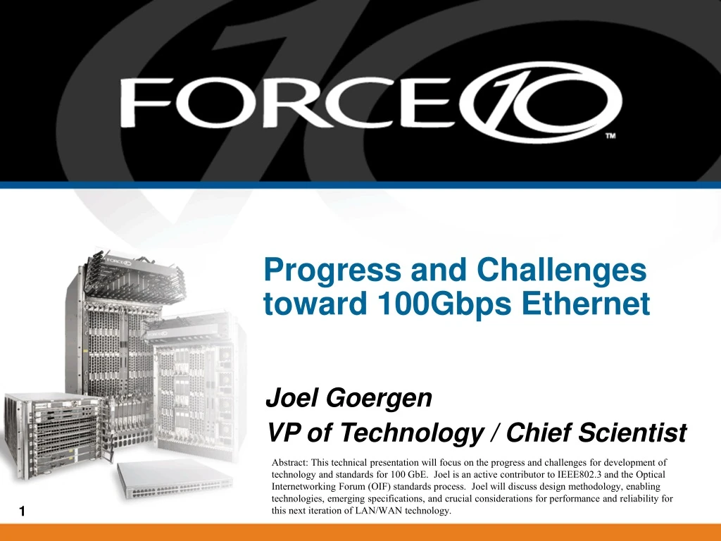 progress and challenges toward 100gbps ethernet