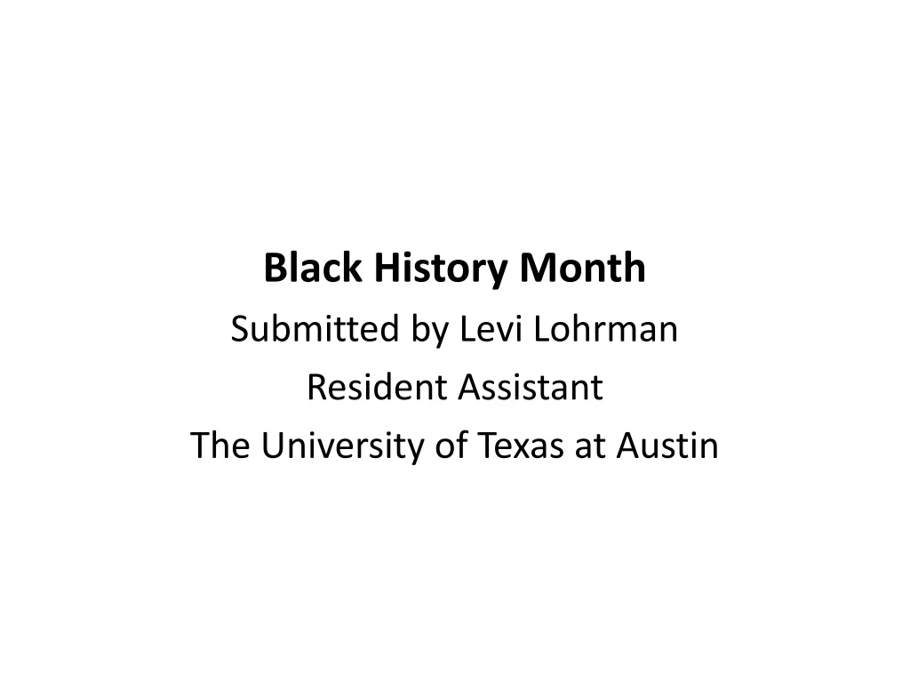 black history month submitted by levi lohrman