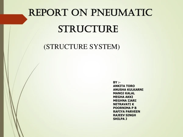 REPORT ON PNEUMATIC              STRUCTURE (STRUCTURE SYSTEM)