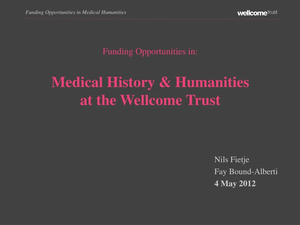 funding opportunities in medical humanities