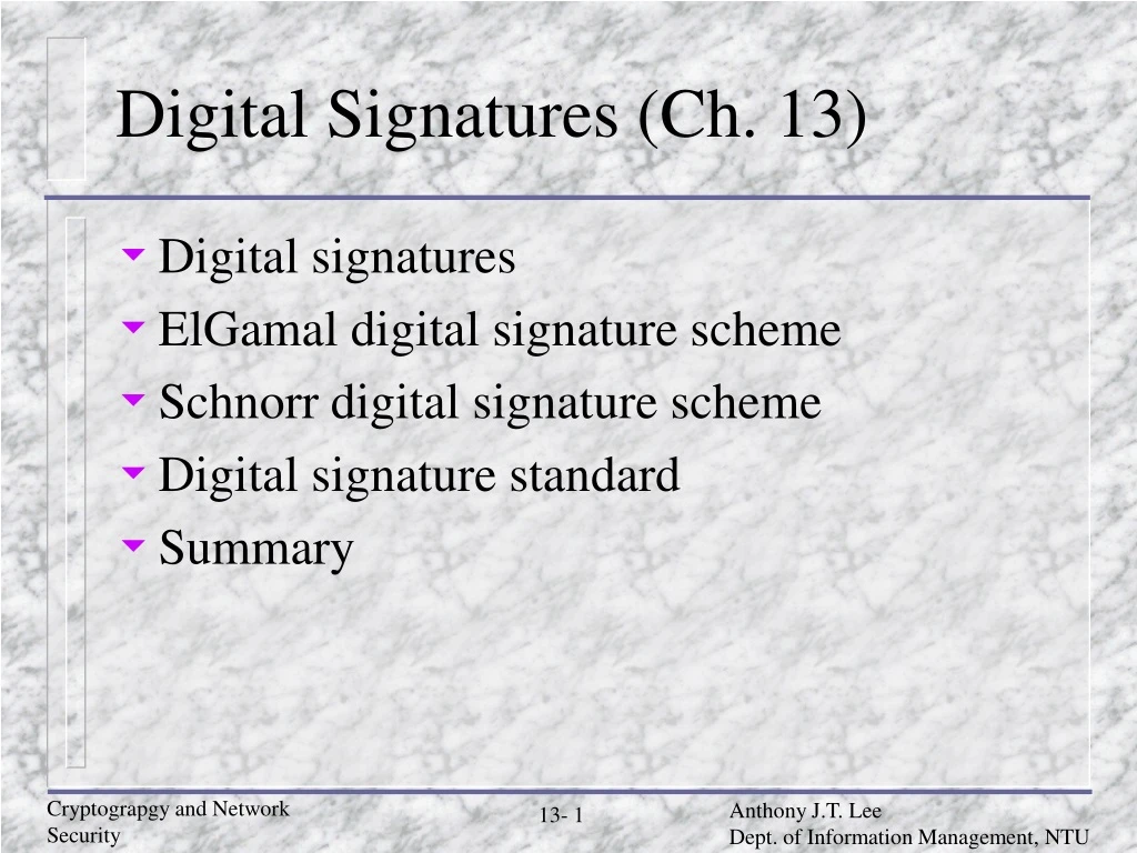 digital signatures ch 13