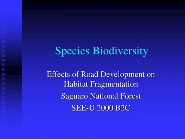 Species Biodiversity