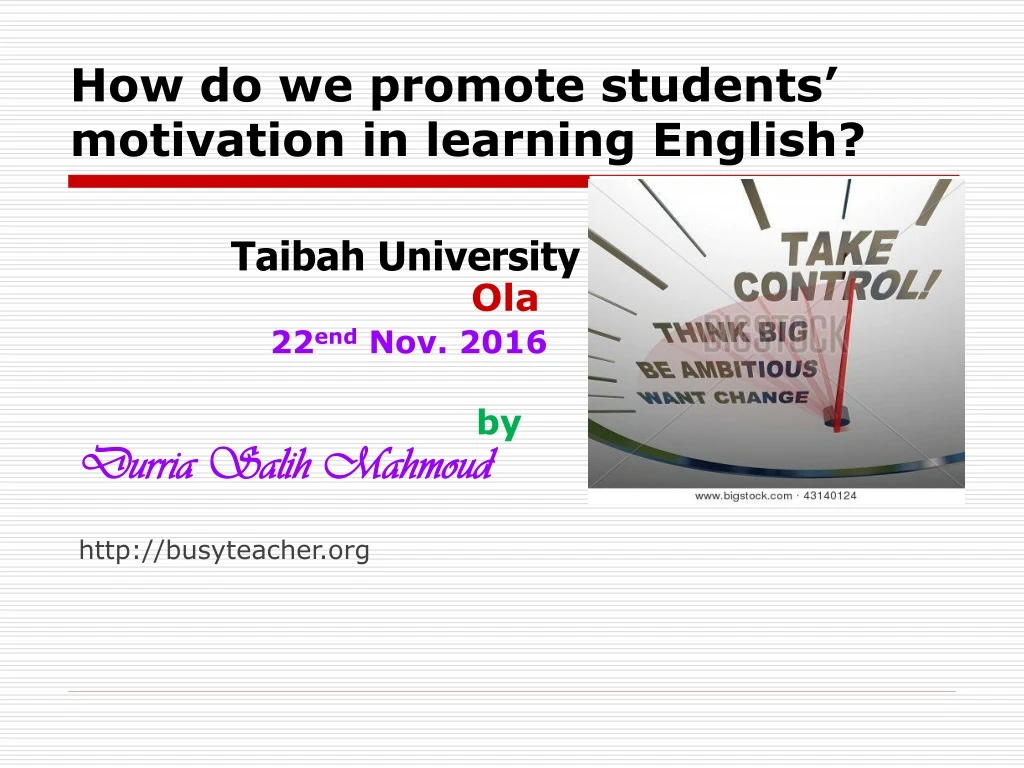 how do we promote students motivation in learning english