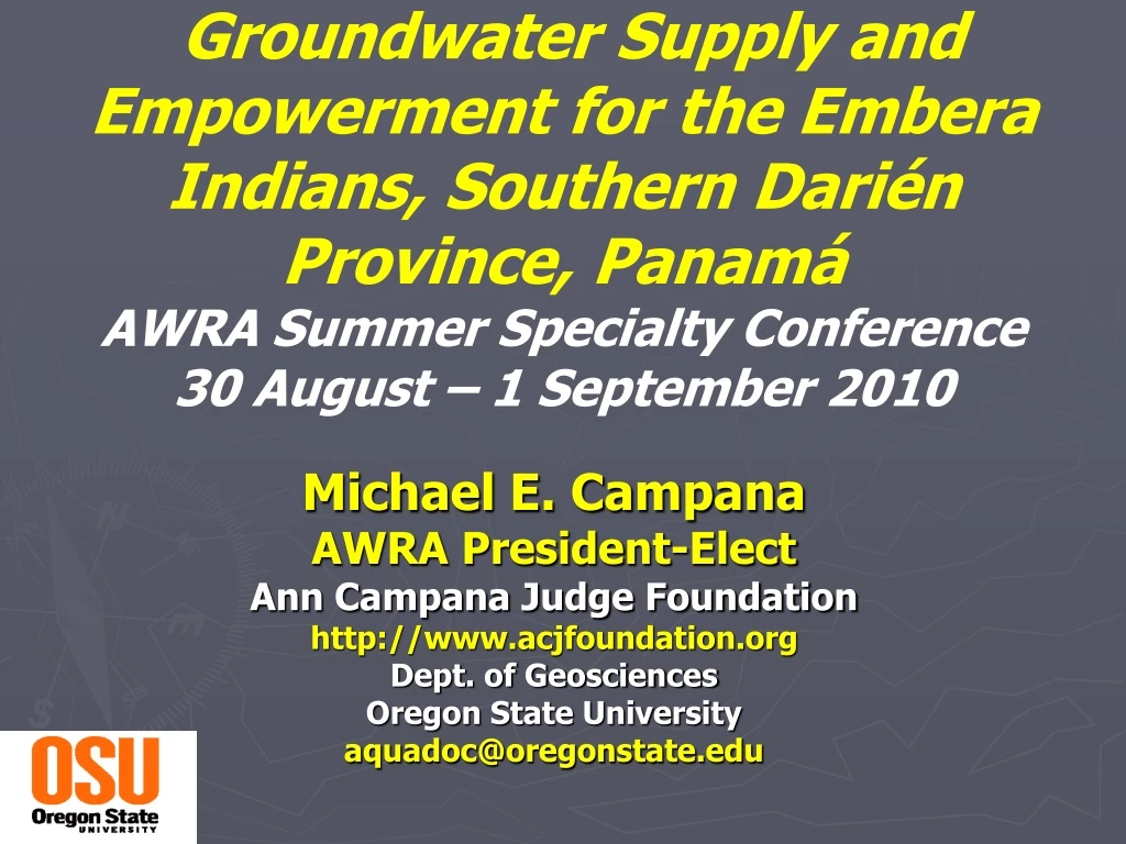 groundwater supply and empowerment for the embera